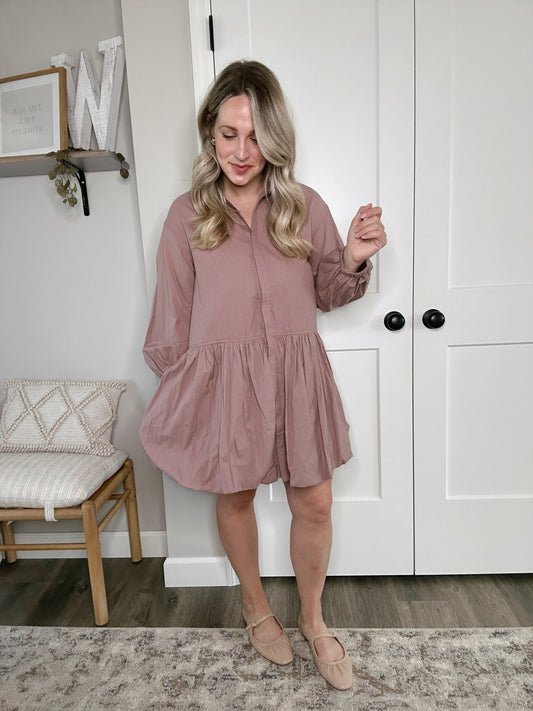 Button Down Bubble Dress