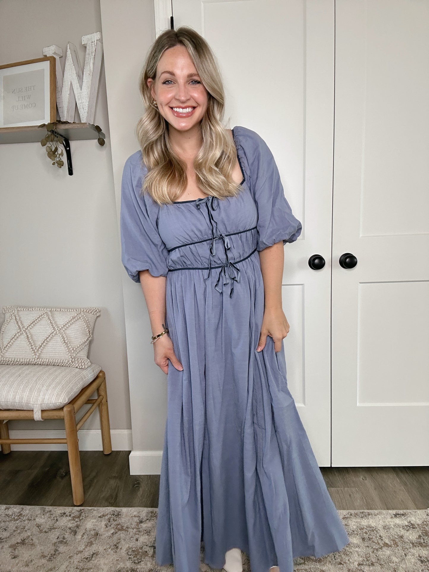 Velvet Bow Maxi Dress