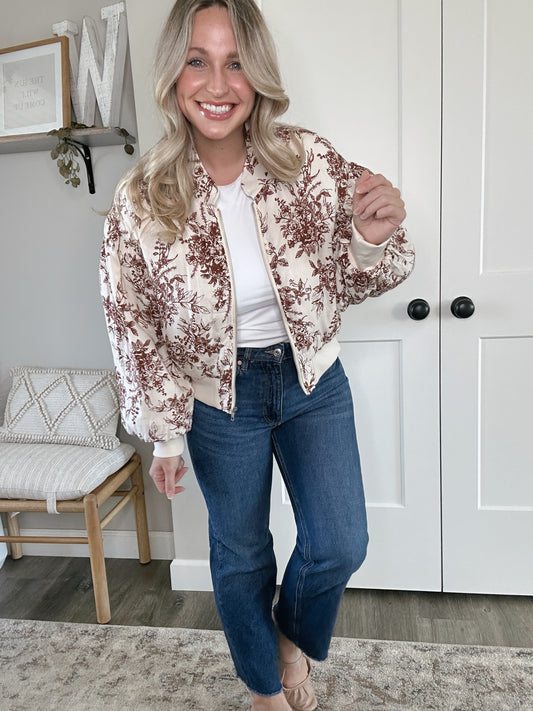 Floral Bomber Jacket