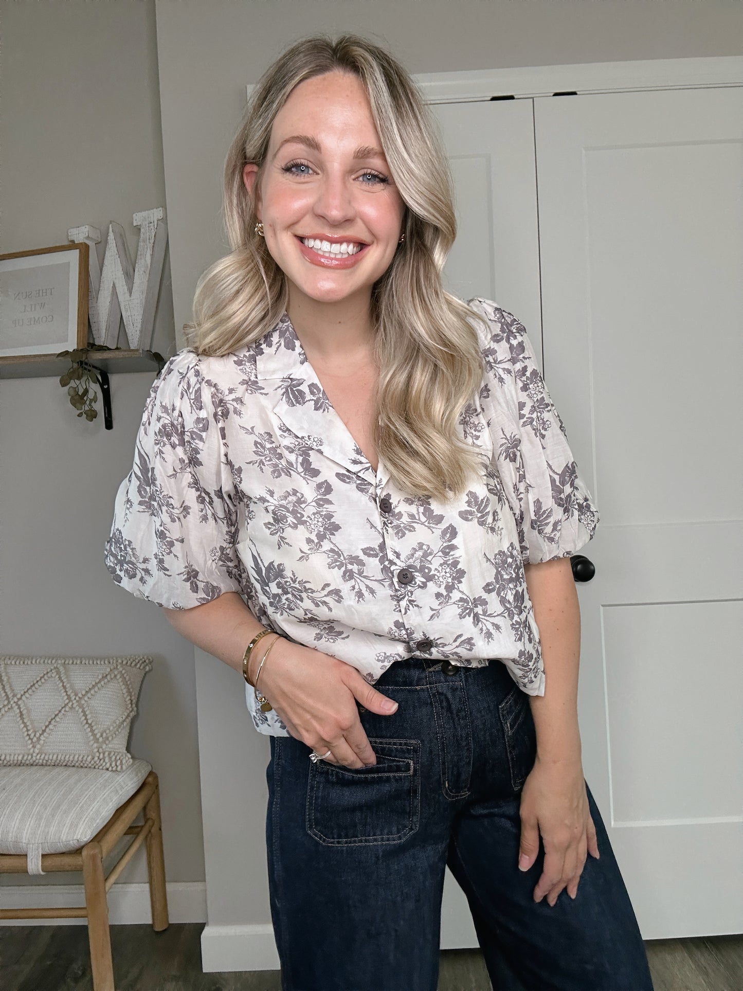 Floral Collared Top