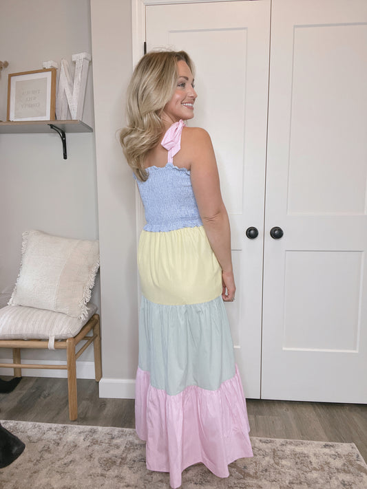 Color Block Midi Dress