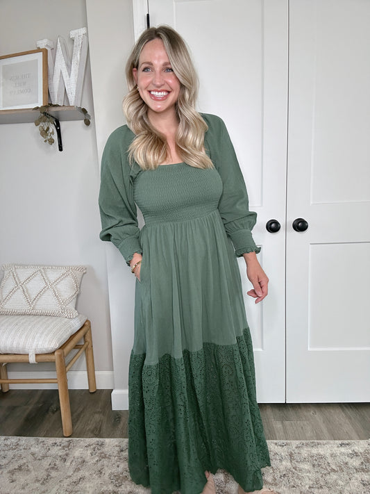 Eyelet Maxi Dress